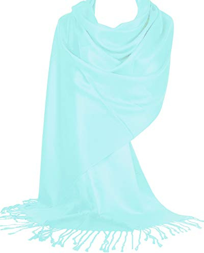 World of Shawls Supermjuk pashminasjal sjal halsduk, Ljus aqua,