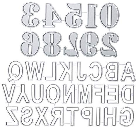 36 piezas Plantilla de corte Conjunto de letras grandes+números Troqueles de metal Alfabeto grande plata para Cutting Dies bricolaje Álbum recortes, Tarjetas de papel Decoración del libro recuerdos