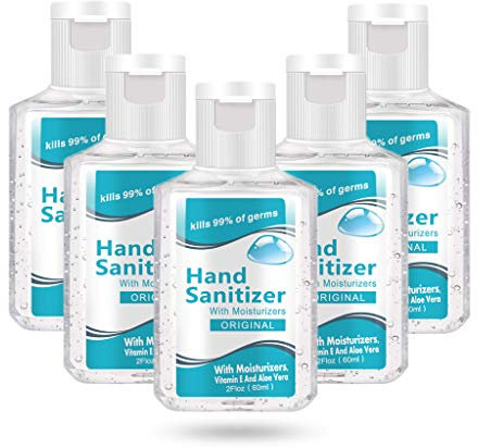 Gel desinfectante de manos hidratante desechable, 5 unidades, no limpiador de manos, gel de jabón de manos eficaz (alcohol)