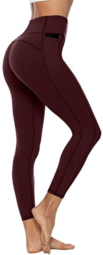 Persit Damen Sport Leggins mit Taschen, Blickdicht Sporthose Yogahose Streetwear