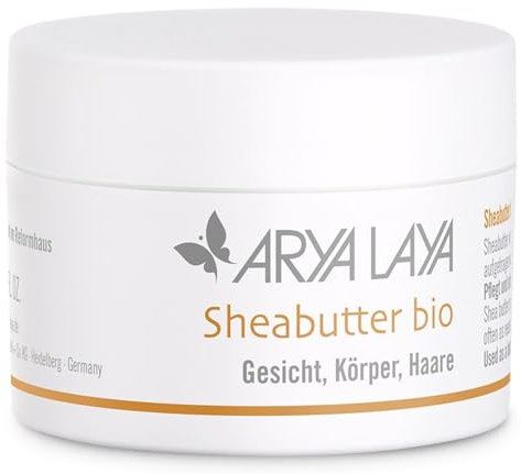 ARYA LAYA Sheabutter bio, 100 ml: Aus kontrolliert biologischem Anbau, für sehr trockene oder rissige Hautpartien & splissige Haarspitzen, vegan