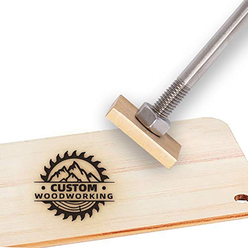 OLYCRAFT Custom Wood Branding Eisen 3cm/3cm Leder Branding Eisenstempel Custom Logo BBQ Heat Stamp Mit Messingkopf Und Holzgriff Für Die Holzbearbeitung, Backen - Gear & Mountain