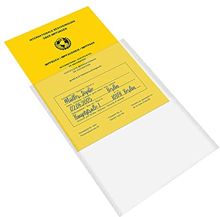 mtb more energy® 4x Impfpass Hülle für Impfausweis Impfbuch (neuere Ausführungen, Größe 13x9.3 cm, Ausstelldatum ab ca 2005) - transparent mattiert - Impfpasshülle Klarsichthülle Schutzhülle