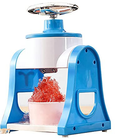 Household Ice Machine, Portable Hand Ice Planer Ice Crusher Slush Machine Ice Grinder Snowflake Home Summer Kitchen Tools, Stainless Steel Blades (Color : Blue)