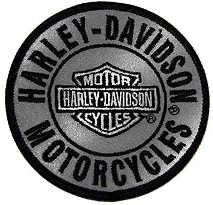 Harley-Davidson 3in. Embroidered Reflective Round B&S Logo Emblem Sew-On Patch
