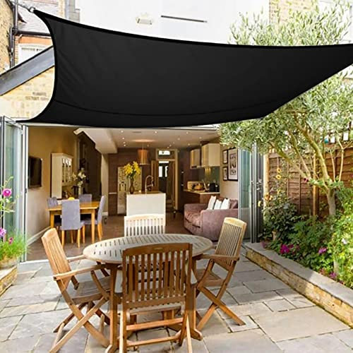 Hilftio Toldos Exterior terraza Impermeable 5x5m Toldo Lateral retractil Tela Impermeable para toldo por Metros Carpas Plegables Jardín, Patio, Negro