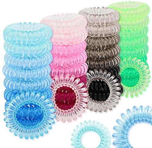 Rayyl Spiral-Haargummis, 36 Stück Telefonschnur Haarbänder für dickes Haar, Elastische Haargummis Spirale Nahtlos Haarbänder, schmerzfreie Spule, Pferdeschwanzhalter für Frauen und Mädchen