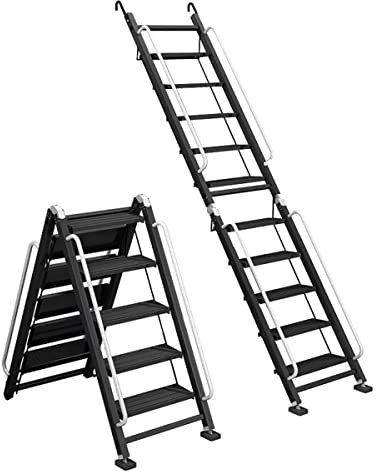 Scale retrattili per soffitta, Scala telescopica in Alluminio Scala per soffitta Scale per soffitta a Scomparsa Scala per soffitta Retrattile Scale Pieghevoli 330 LBS,8 Steps