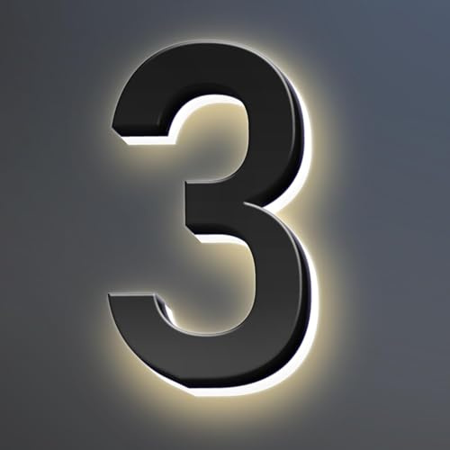 Numeri Civici, Numeri Civici Retroilluminati A LED, Numeri Civici Moderni Illuminati, Numeri Civici Illuminati Per Esterno.,3