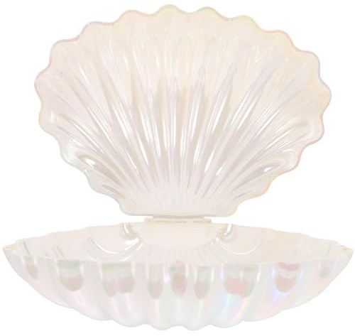 jojofuny 16x8cm Schmuckschale Muschel Deko Schale Geschenkbox Bonbon Süßigkeiten Schachtel Schmuckbox Dekoschale Jewelry Tray für Ohrringe Ringe Halsketten Lippenstifte