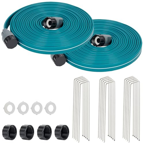 LINEX Sprinklerschlauch 7,6 m, 2 Stück, für Garten, Rasen, Bewässerungsschlauch mit Heringen