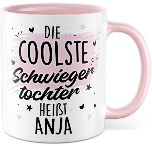 Tazza con scritta in lingua tedesca La nuora con nome personalizzabile, idea regalo La nuora è personalizzabile, tazza da caffè da 330 ml, in ceramica, suoceri, moglie, matrimonio famiglia