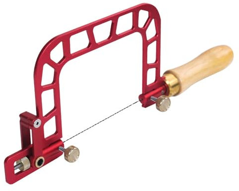 Sierra de marquetería para carpintería, sierra de marquetería de marco de acero,Sierras de madera de precisión de aleación de aluminio | Herramientas de mano autolimpiantes con mango de madera para