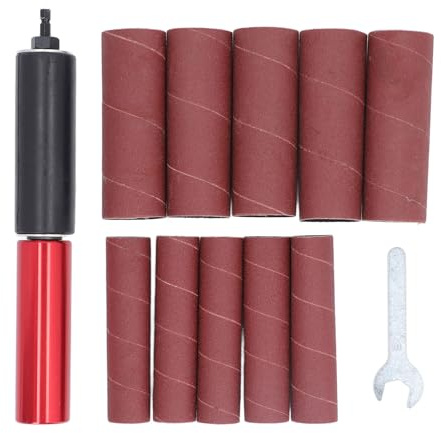Ejoyous Spindle Sander Adapter for Drill, 1.5 Inch, Aluminum, Includes 10 Sandpaper and Wrench