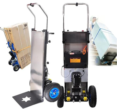 DDZJTPP Carretilla eléctrica para Subir escaleras,Carretilla Mano eléctrica para Subir y Bajar escaleras,Carga máxima 400kg,con Mango telescópico (45-65Pulgadas) Carretilla Que Ahorra Mano Obra