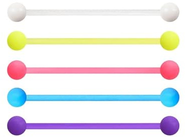 Niaspi 5Pcs 14G Acrylic Industrial Barbell Earrings for Women Hypoallergenic Lightweight Colorful 38mm Soft Cartilage Helix Conch Industrial Piercing Jewelry