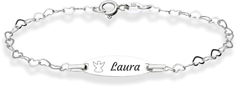 LaraZeidler Berlin Damen Armband personalisiert 925 Silber - Silberarmband mit Gravur - personalisierter Schmuck- Namensarmband-Wunschgravur