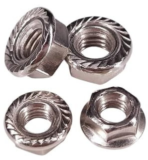 FRAOMHFW M2 M2,5 M3 M4 M5 M6 M8 vernickelte Sechskant-Flanschmutter, Zacken-Sicherungsmutter, gezahnte Flansch-Sicherungsmutter(20pcs,M2.5)