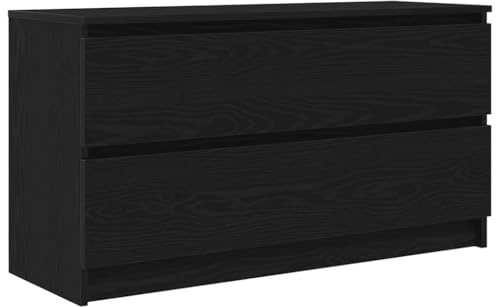 vidaXL tv cabinet black 100x35x54 cm engineered wood - modern entertainment unit with storage drawers for living room