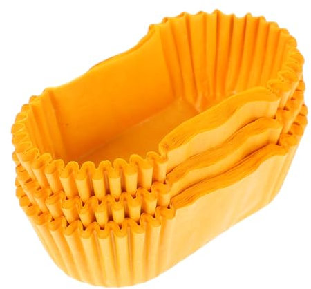 TOPBATHY Pirottini Di Carta Ovali Per Torte e Cupcake Resistenti Al Grasso, Carta Alimentare Antiaderente Alta Temperatura, Per Gelaterie, Food Truck e Feste, Confezione Da 1000 Pezzi Gialli