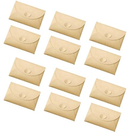 HAPINARY 12 Kraftpapier-umschläge Vintage Diy-umschläge Für Postkarten Aufbewahrungsumschläge Mit Herz-knopf Geschäftlich Praktisch