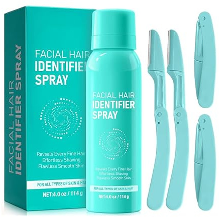 Eazerom 54 Spray Identificador de Vello,114ml Identificador de Cabello para Afeitado Facial,aerosoles de identificación de cabello para limpieza facial,suave y agradable al tacto