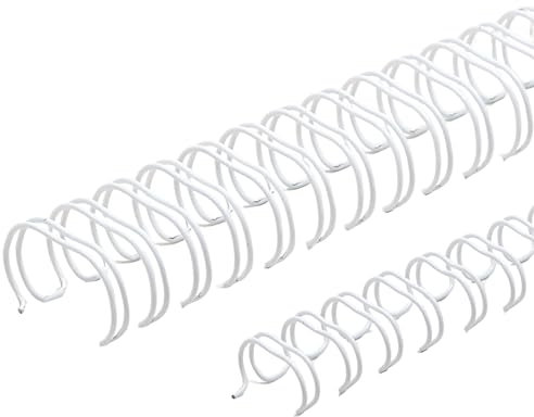 LEO's - Premium Metall Binderücken A4 - Drahtringe Ø= 25,4mm weiß, 1Teilung 2:1-23 Schlaufen Metallbinderücken - Drahtkämme/Bindekämme vom Fachhandel - Drahtbinderücken für Dokumente 50 St.