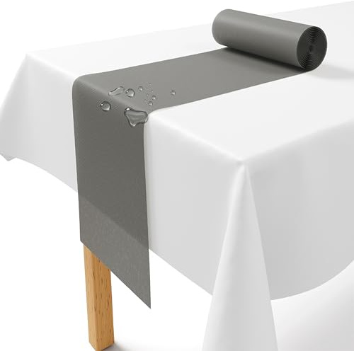 Fleece bordslöpare ljusgrå [30 cm x 25 m] – engångsbordsband som ädel bordslöpare bordsdekoration för bröllop, nattvard, dop, födelsedag, jul och ölbord fester