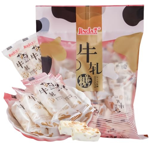 Nougat Traditionnel Chinois, Moelleux, Non Collant, Collation Du Nouvel An, Cadeau De La Fête Du Printemps 500g