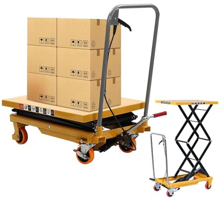 Piattaforma Elevatrice a Forbice Manuale, Carrello Elevatore Idraulico, Tavolo Elevatore, Sollevatore Idraulico, Piattaforma Elevatrice per Uso in Magazzino e Officina,351kg