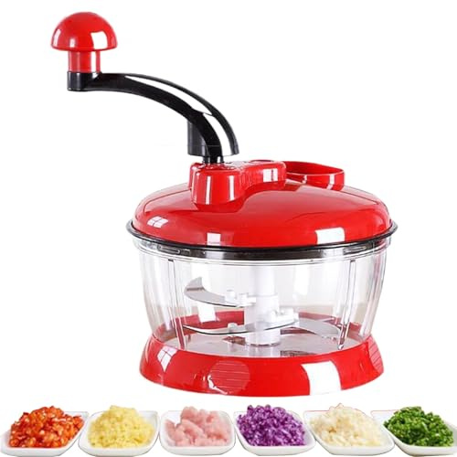 Tritatutto Manuale – Tritaverdure Da Cucina A Mano | Manovella, Capacità 2 Litri | Multiuso, Robusto E Portatile, Per Cipolle, Aglio, Carne, Zenzеro, Noci