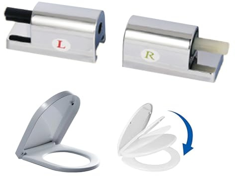 Cerniere per sedile WC con chiusura ammortizzata Rilascio facile Angolo di apertura per pulizia rapida 115° Angolo di chiusura -5° Kit di fissaggio per cerniere del sedile WC per accessori da bagno