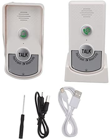 Sprach-Gegensprechanlage, Türklingel, kabellos, große Reichweite, 1000 m, USB-Aufladung, IP54, wasserdichtes ABS-Material für die Sicherheit zu Hause