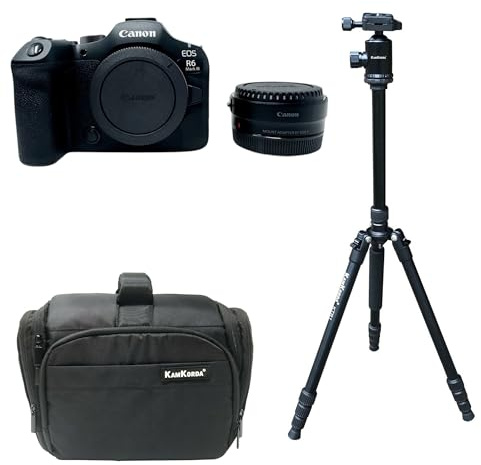 KamKorda Pro Bag and Tripod with R6 Mark III Mirrorless Camera and Mount Adapter with 32.5MP Full-Frame CMOS Sensor and 7K 60p 12-Bit Internal RAW Light Video 2 Year Warranty