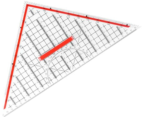 Righello triangolare, con goniometro e strumenti geometrici, grande set quadrato, per architetti, ufficio, designer, ingegneri, studenti, arte, disegno, pittura, matematica