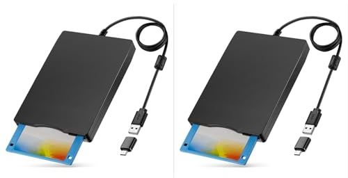 Tacdas 2X Lector de Disquetes de 3,5 Pulgadas, Unidad de Disquete Externa USB Tipo A y C, Lector de Disquetes para Ordenador Portátil