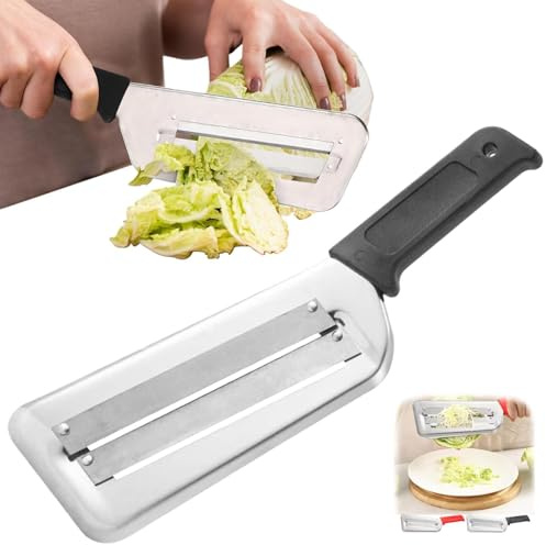 Râpe À Chou, Couteau À Râper En Acier Inoxydable, Râpe À Double Lame Avec Poignée Antidérapante, Coupe-Légumes Multifonctionnel Pour Carottes Pommes De Terre Et Choux