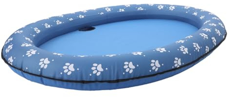 Toyvian Piscinetta Gonfiabile per Cani e Pesci Pieghevole e Portatile Oxford e Pvc, Piscina Gioco Estiva per Animali Domestici, Colore Blu