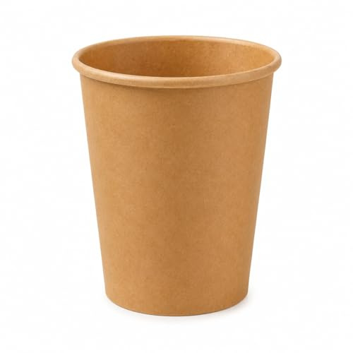TG-GENT Kraftpapierbecher 200ml - 1000 Stück | Auslaufsichere Kraftpapierbecher to go - Ideal für Heißgetränke wie Kaffee, Cappuccino oder Tee | Stabile Espressobecher