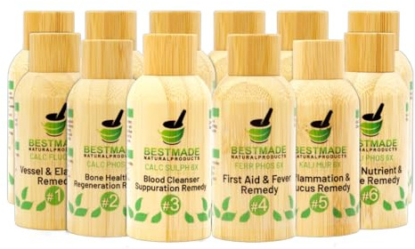 Bestmade Classic Tissue Cell Salt Kit, All 12 Schussler Cell Salts - Boost Your Immune System, Provide Cellular Nutrition Vital to Cellular Function, 12-Bottle Kit, 400 Pellets Each