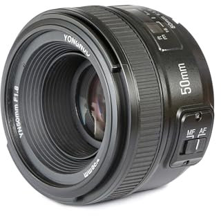 Yongnuo YN50MM - Objetivo para cámaras Nikon DSLR (f/1.8, 58 mm, AF/MF), Negro