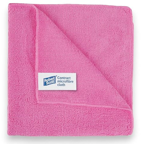 Robert Scott CICS132 Microfibre Cloth, Contract, 40 cm x 40 cm, Red (Pack of 10)