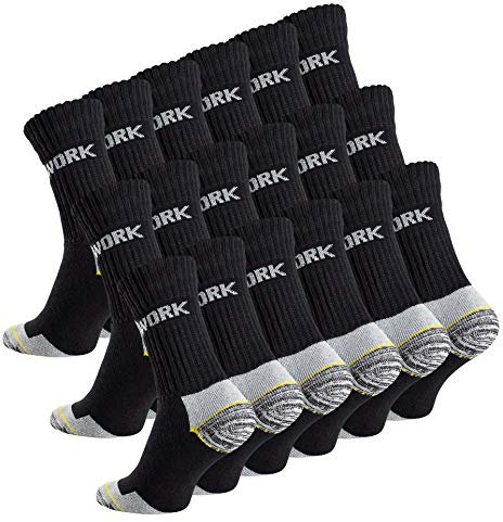 18 Paar Herren Arbeitssocken - Robuste Atmungsaktive Work Socks - Berufssocken, Gr. 43-46