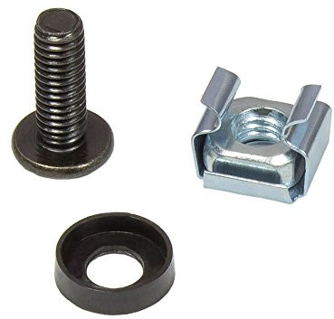 Faconet® 20 viti di fissaggio da 6 mm, con rondella e dado a gabbia per server rack da 19 pollici, colore nero