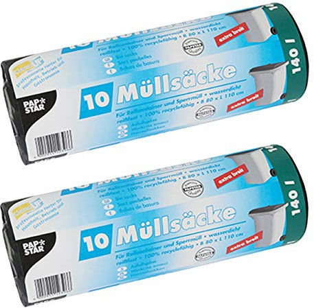 PAPSTAR 20 Müllsäcke Extra breit 140L 80cm x 110cm