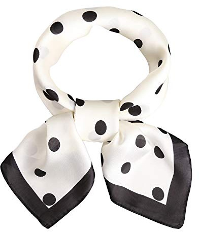 SOJOS Bandana Nicki-Tuch Damen Halstuch Kopftuch Seidentuch mit Polka Dot 70 x 70 SC317