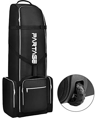 Partage Golf-Reisetasche mit Rollen, Golf-Reisetasche für Fluggesellschaften, Schwarz