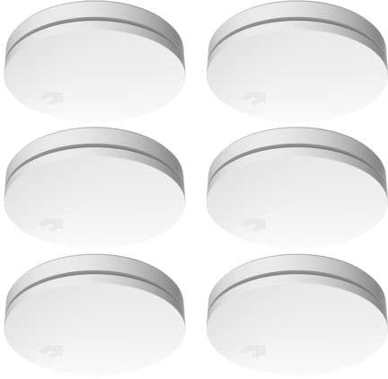 ELRO FS4610 | Set de 6 Detectores de Humo | Kit de Montaje Magnético | Batería de 10 Años | Conforme a la Norma Europea EN14604 | Blanco | Set de 6 Unidades
