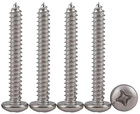 50pcs Tornillos de cabeza plana Phillips Tornillos autorroscantes de acero inoxidable 304 Tornillos de madera autoperforantes Ranura en cruz estándar Rosca completa Sujetador para carpintería M5 X 30