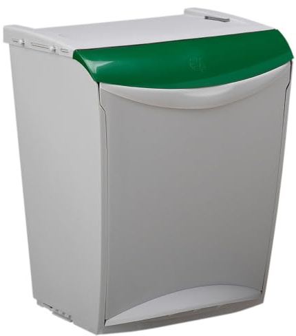 ROSSIGNOL Poubelle de tri 25L, Seau intérieur, Fixation murale ou à poser, Ouverture par pédale ou manuelle, Idéal pour le tri sélectif, BAKATRI